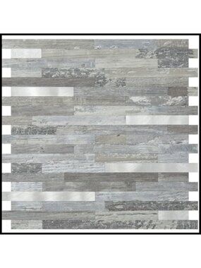 Peel and Stick PVC Backsplash Wall Tile Distressed Wood Sample Sheet